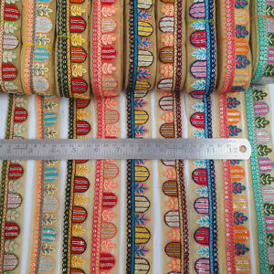 9 Meter Stylist <b>Lace</b> with 9 Different Colors Embroidered <b>Lace</b> for Traditional Simple or Fancy Dresses - Product Image 2