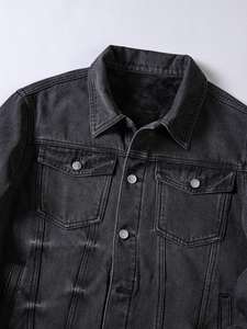 Veste en jean pour homme, neuve, sur mesure, grande taille, automne-hiver, 100% coton, style vintage, écologique, OEM, à capuche - Product Image 4