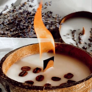 เทียนกะลามะพร้าวมันวาว2025เป็นมิตรกับสิ่งแวดล้อมที่ดีที่สุดสำหรับตกแต่งวันหยุดคริสต์มาสและเป็นของขวัญ - Product Image 1