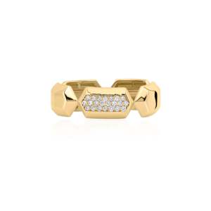 Bague éternelle plaquée or rhodié 18 carats avec zircon pour mariage - Product Image 1