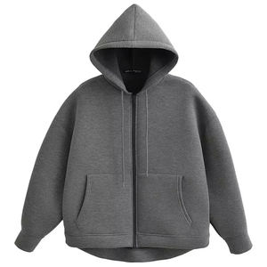 Sudadera con Capucha de Forro Polar de Algodón para Hombre, Sudadera con Cierre de Cremallera Suave y Cálida, Ajuste Cómodo con Bolsillos, Capucha Ajustable, Ropa Informal para Exteriores - Product Image 1