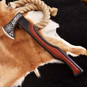 Hacha de Supervivencia de Acero al Carbono Hecha a Mano de Primera Calidad, Hacha de Exterior con Mango de Madera Maciza - Product Image 6