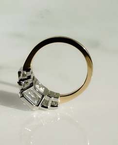 Bague de fiançailles en CZ taille émeraude 12x8mm bande d'or bijoux de mariage de luxe - Product Image 3