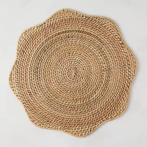 Eco Friendly Square Boho Rattan Mimbre 10mm de espesor Manteles individuales de mesa Diseño personalizado Bajo MOQ - Product Image 5
