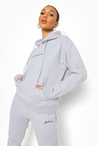 Conjunto Deportivo de Dos Piezas para Mujer, con Capucha, de Forro Polar, Informal, Ecológico, Bordado, Color Gris, de Alta Demanda, Transpirable - Product Image 2