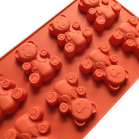 LifeTop 8 cavité ours Silicone chocolat moule ours gâteau moule ours savon moule pour bonbons au chocolat faits à la main