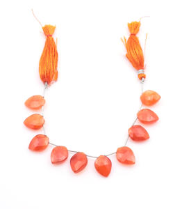 Pierres précieuses en vrac de cornaline à facettes orange perles en forme de goutte polies pour la fabrication de bijoux pour bracelets et collier - Product Image 4