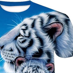 2024 nouvelle mode à manches courtes col Slim Fit t-shirt hommes nouveaux vêtements Styles complet imprimé t-shirt pour hommes - Product Image 2