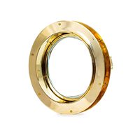 Fenêtre nautique robuste avec bride réglable fenêtres à hublot en laiton pour portes décoration nautique Accent (12 pouces en laiton)