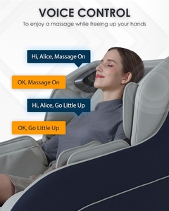 Fauteuil de massage mécanique avec refroidissement lombaire, chaleur, rouleaux doubles pour les pieds, programmes de massage intelligents et haut-parleurs Bluetooth - Product Image 3