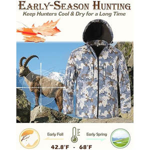 Veste de chasse d'hiver pour hommes du fabricant OEM Design respirant avec logo personnalisé quantité minimale de commande bas - Product Image 3