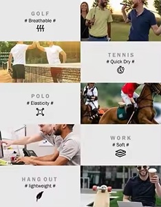 Camiseta de manga corta de LICRA de secado rápido para hombre, camiseta de manga corta de entrenamiento informal que absorbe la humedad, sólida para trabajo de Golf y Golf - Product Image 4