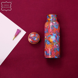 100% botella de cobre saludable puro ecológico impreso beber aplicable Ayurveda beneficios para la salud deportes - Product Image 6