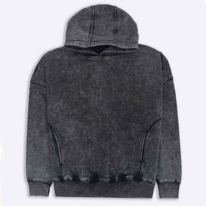 High Quality 100% Cotton Winter Hoodie <b>Men</b> Oversized Drop Shoulder Washed Heavyweight Fleece Eco-Friendly Breathable Custom - Product Image 1