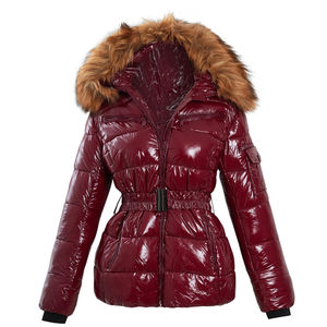 Chaquetas Acolchadas de Invierno para Mujer al por Mayor, OEM, Personalizadas, con Exterior de Cuero Genuino, Lona Ecológica, Impermeables, con Estampado de Seda y Algodón - Product Image 6