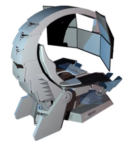 Silla de Juego y Estación de Trabajo con Pantalla Múltiple para Cabina de Control de Diseño Avanzado y Escritorio para Computadora - Product Image 1