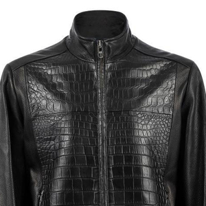 Chaqueta de Cuero para Hombre, Piel de Cordero Genuina con Patrón de Cocodrilo, Alta Calidad, Marca Bordada Personalizada, Chaquetas para Hombre 2025 - Product Image 5