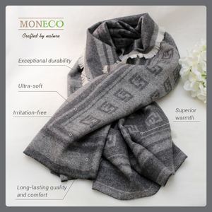 100% ผ้าคลุมไหล่แคชเมียร์มองโกเลียฮิญาบผ้าพันคอแบบดั้งเดิมสี150x100ซม. ออกแบบโลโก้ได้ตามต้องการหรูหราทุกฤดู - Product Image 3