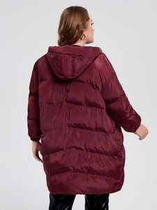 แจ็คเก็ตขนเป็ดผู้หญิงแห้งเร็วลำลองมีฮู้ดหนาผ้าโพลีเอสเตอร์แบบทอระบายอากาศได้สำหรับฤดูหนาว - Product Image 6