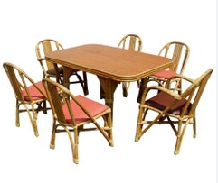 Wholesale Modern Bamboo Rattan Apartment Garden Furniture Sets Patio <b>Dining</b> <b>Chairs</b> and Table Set - Product Image 6