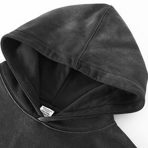 Hot New Product High Street Fashion Vintage Zipper Hoodie Dropped Shoulder Hoodie Sudaderas con capucha para hombres - Product Image 4