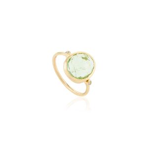 Bague élégante de tous les jours en or jaune 18 carats faite à la main avec tourmaline naturelle et diamant pour les fêtes de mariage - Product Image 3