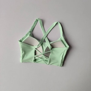 Sujetador deportivo transpirable a prueba de golpes ecológico para mujer precio al por mayor personalizado Top Runni Fitness estampado con logotipo frontal Digital - Product Image 2