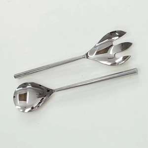 High Quality Hotel Restaurant Home Custom Stainless Steel <b>Gold</b> Plated Salad Utensils <b>Serving</b> <b>Spoon</b> Fork Cutlery Kitchenware Set - Product Image 2