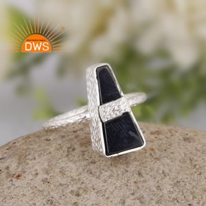 Hot Selling Fine Sterling Silver Natural Hematite Gemstone <b>Statement</b> <b>Ring</b> Custom Jewelry For Women Gift For Her - Product Image 2