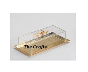 Plateau de service en acier inoxydable de conception avantageuse avec couvercle en acrylique Plateau de nourriture pour ustensiles de cuisine de la plus grande qualité - Product Image 5