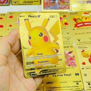 ของขวัญวันวาเลนไทน์ปิกาจูด้วยหัวใจรักและฉันเลือกการ์ดโลหะสีทอง - Product Image 4