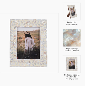 Cadre en nacre artisanal complexe-Incrustation florale et géométrique pour un décor sophistiqué - Product Image 6