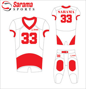 Nouvel arrivage d'uniformes de football américain personnalisés, sublimation complète, ensembles de maillots de football pour jeunes, imprimés grande taille et respirants - Product Image 2