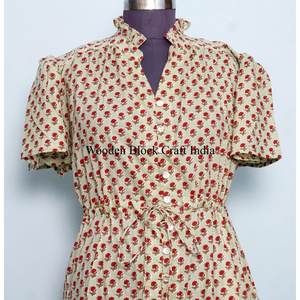 Mostly Stylish Looking Top Women's Night Sleep Wear Vintage hand block Print Indian Plus Size Casual <b>Dress</b> beach and homewear - Product Image 4