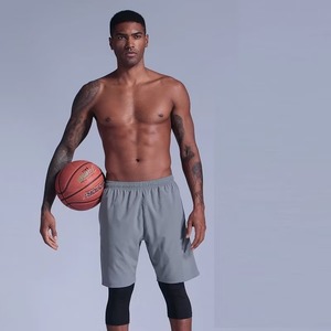 Pantalones cortos de poliéster transpirable para hombre, logotipo personalizado, patrón sólido, gimnasio, deporte, baloncesto, ropa de entrenamiento, 100% poliéster - Product Image 4