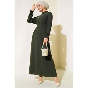 สีกากีชุดเดรสลำลองแขนจีบ - Product Image 2