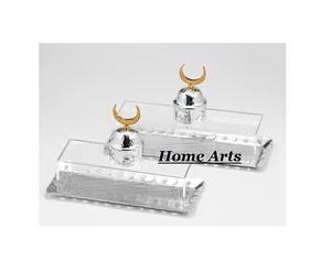 Bandeja para servir de dos tamaños diferentes en bandeja de postre de color plateado de acero inoxidable con cubierta acrílica para uso en hoteles - Product Image 5