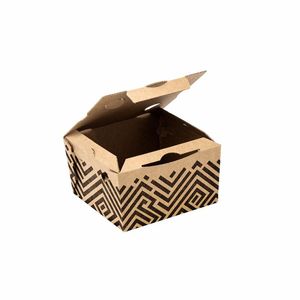 Boîte alimentaire carrée personnalisée 15x15x10 - Matériaux recyclés Finition mate Laminage brillant ou mat Gaufrage - Product Image 2