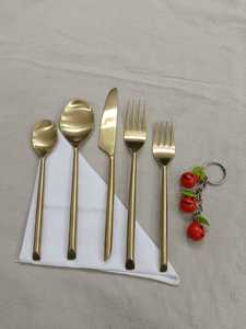 Juego de cubiertos con mango de palmera de alta calidad, cubertería de té dorado, 2021 - Product Image 5