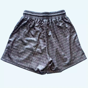 Vintage Streetwear Double <b>Mesh</b> Basketball <b>Shorts</b> <b>Men</b> Custom Printed Logo Embroidered Tackle Mid Waist Knitted Weave Digital - Product Image 3