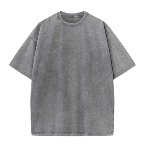 เสื้อยืดผู้ชายสไตล์วินเทจ ล้างสีแบบแอซิดวอช สตรีทแวร์ ฮิปฮอป ผ้าฝ้าย 100%  รับสกรีนโลโก้  ทรงโอเวอร์ไซส์ น้ำหนัก 320 กรัม สำหรับนักแข่งรถ - Product Image 5