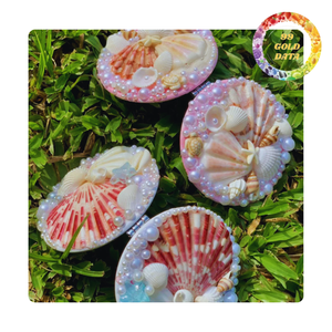 Espejo de mano de concha marina con diseño lindo | Productos hechos a mano de Vietnam - Product Image 1