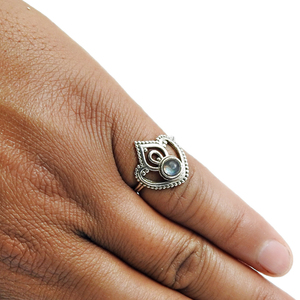 ขายส่ง925เงินสเตอร์ลิงธรรมชาติหินอัญมณีลาบราดอร์เครื่องประดับที่ดีแหวนสวมสำหรับงานแต่งงานและงานเลี้ยง - Product Image 4