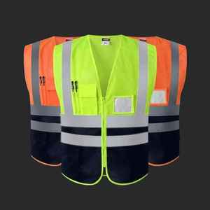 Gilet de sécurité haute visibilité personnalisable, poches réfléchissantes, vêtements de travail de protection pour la construction industrielle, logo personnalisé, polyester - Product Image 6