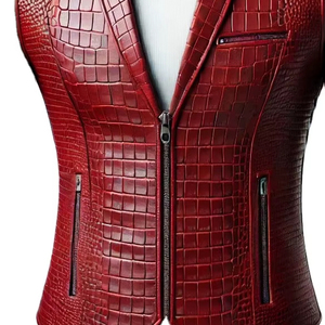 Gilet en cuir véritable vintage classique: une durabilité de base de mode classique élégance élégante intemporelle mode mat brillant - Product Image 1