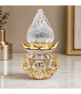Artículo Decorativo de Lujo para Pooja, con Acabado en Oro 24K y Plata 999, Diseño de Coco Kalash, para Decoración del Hogar, Aniversarios y Templos - Product Image 1