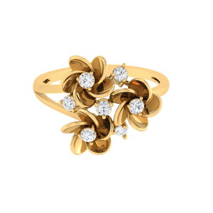 Anillo de cóctel Floral de moissanita de Plata de Ley 925 corte Asscher corte princesa formas de diamante chapado en oro estilo de lujo boda - Product Image 4