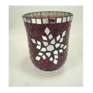<b>Red</b> Color Mosaic Glass Hurricanes <b>Candle</b> Holder for Home Decorative Party Christmas Table Decor - Product Image 2