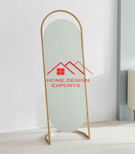 2024 Venta caliente nórdico latón Metal decoración del hogar espejo de cuerpo entero dormitorio mármol piso espejo tienda de ropa vertical simple - Product Image 5