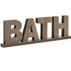 Great quality in reasonable price Colorful Wooden Color Luxury Showpiece With <b>Lettering</b> of Family Wood 25 cm Natural White - Product Image 5